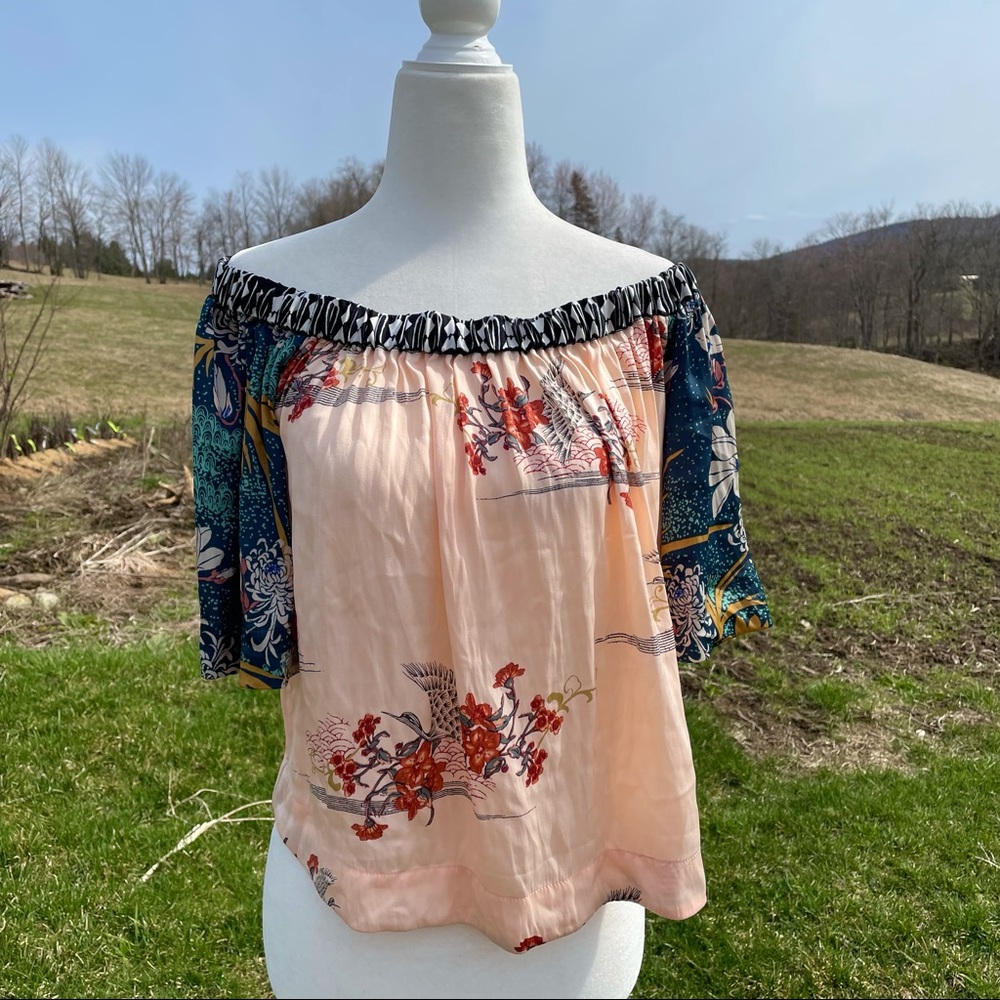 NWT Free People Off the Shoulder Floral Top